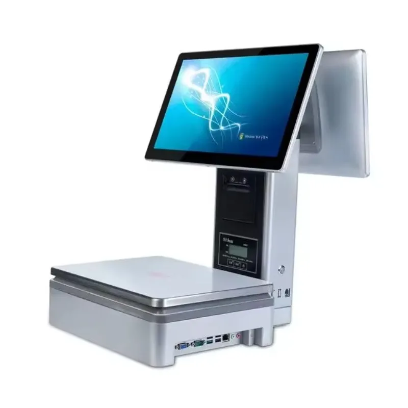 Best Touch Screen POS Terminal Desktop Supermarket Weighing Electronic Weighing Label Printing Ticket Counting POS Machine