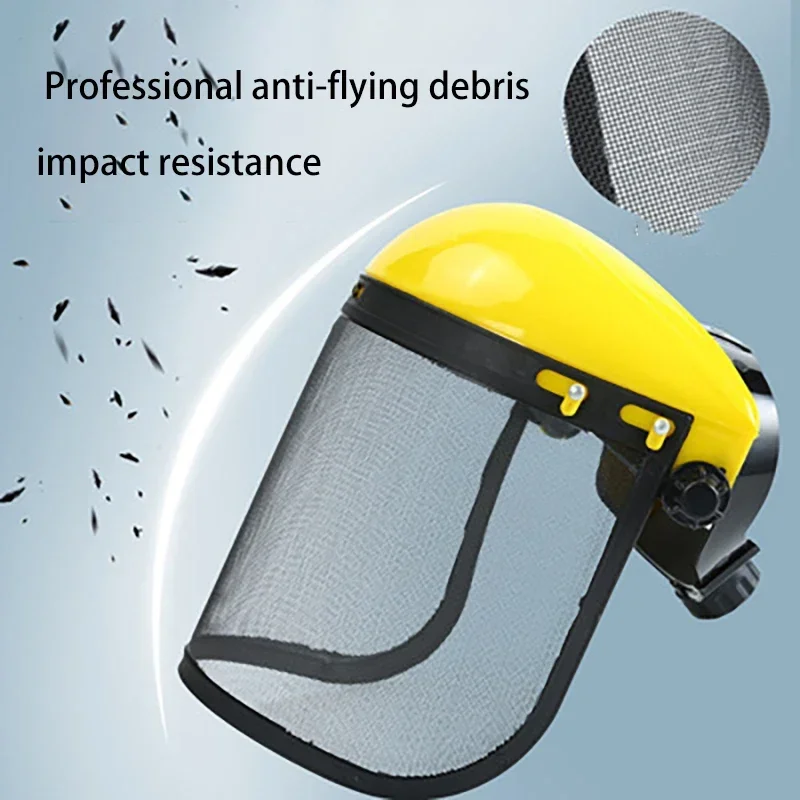 Casco de seguridad con visera de malla de cara completa para jardín, desbrozadora, protección forestal, alta calidad