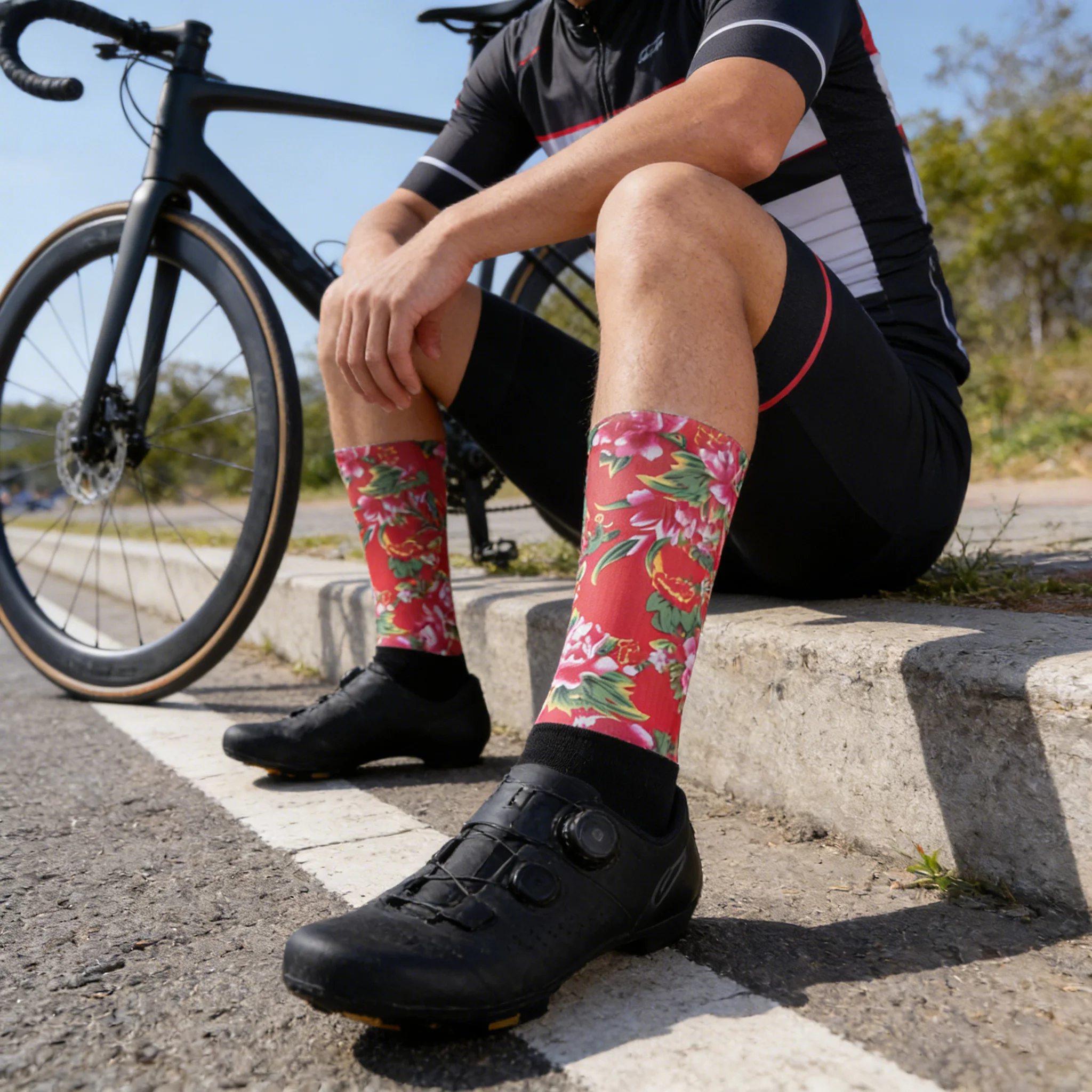 

Мужские летние велосипедные носки 2026 с силиконовой вставкой, предотвращающие скольжение, для спорта и бега, комфортные, дышащие, для велосипеда