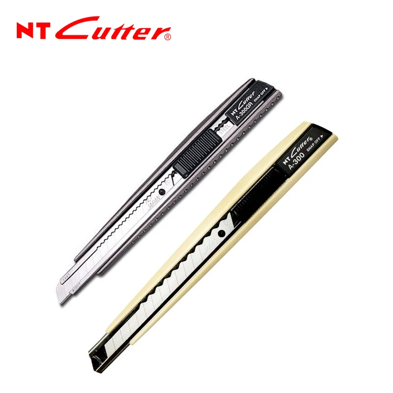 NT Cutter A-300GRP Art Knife 9mm Aluminum Diecast Grip Utility Knife A-300 Light-Duty Auto-Lock Cutter Model DIY Craft Tools