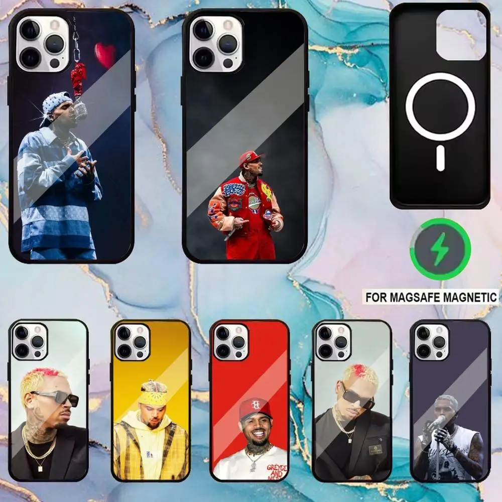 

Rapper C-Chris Brown Phone Case For iPhone17,16,15,14,13,12,11 Plus,Pro Max Magnetic Magsafe Wireless Charging
