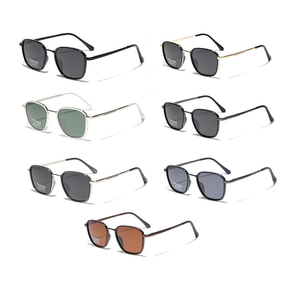 Peekaboo square frame sunglasses retro women green brown TR90 polarized sun glasses for men driving unisex 2024 summer style