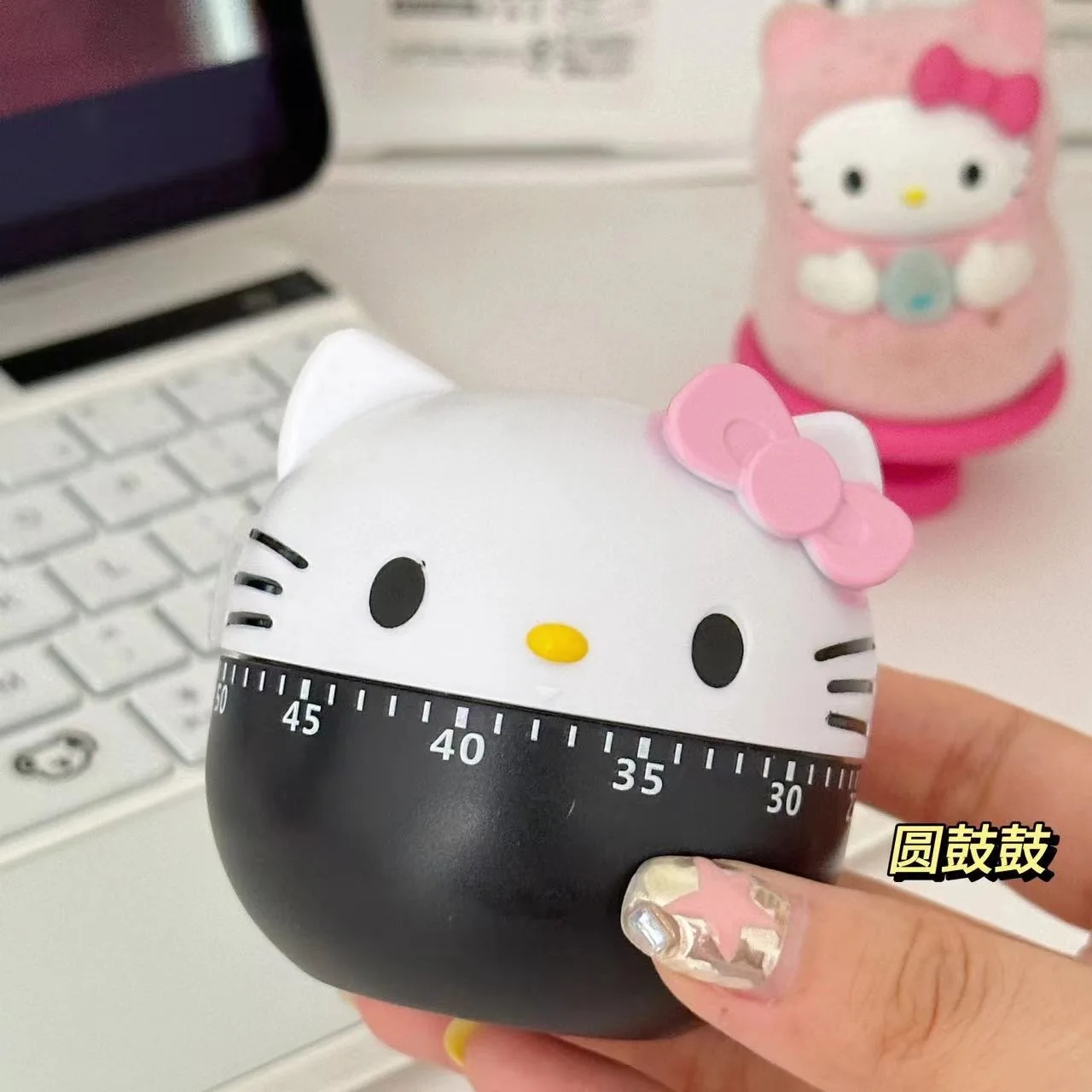 Kawaii Sanrio Hello Kitty Timer Cute Cartoon Rotary Type Mechanical Timer Fitness Learning Time Manager Cooking Kitchen Timer