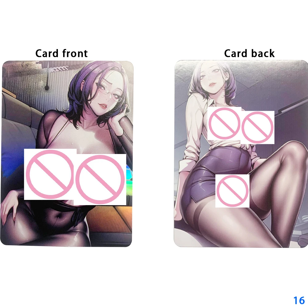 Super Sexy Anime Girl Nude Collection Card Plump Fat Buttocks Ample Breasts Naked Card Refractive Color Flash Gifts 63*88mm