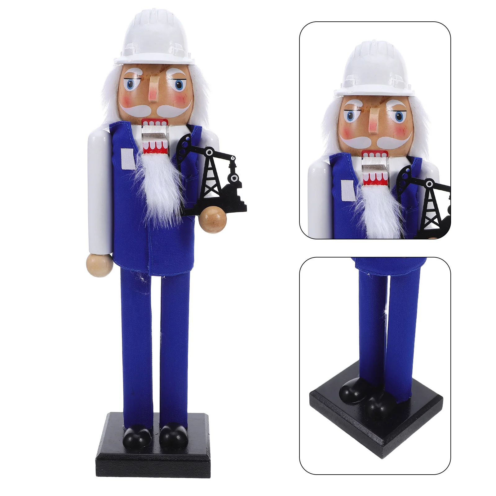 

Wooden Nutcracker Soldier Blue Hand Painted Christmas Desktop Ornament Holiday Mantel Decor Xmas Party Supplies - Nutcracker