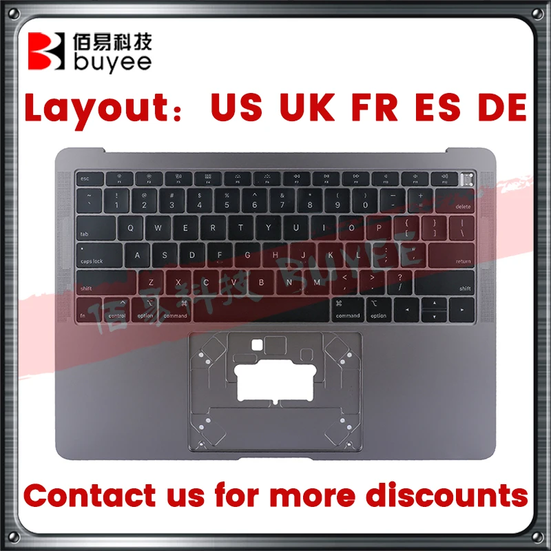 genuino 133 a1932 topcase eua reino unido frances espanhol ge teclado para macbook pro retina a1932 palma resto case superior eua layout backlight 01