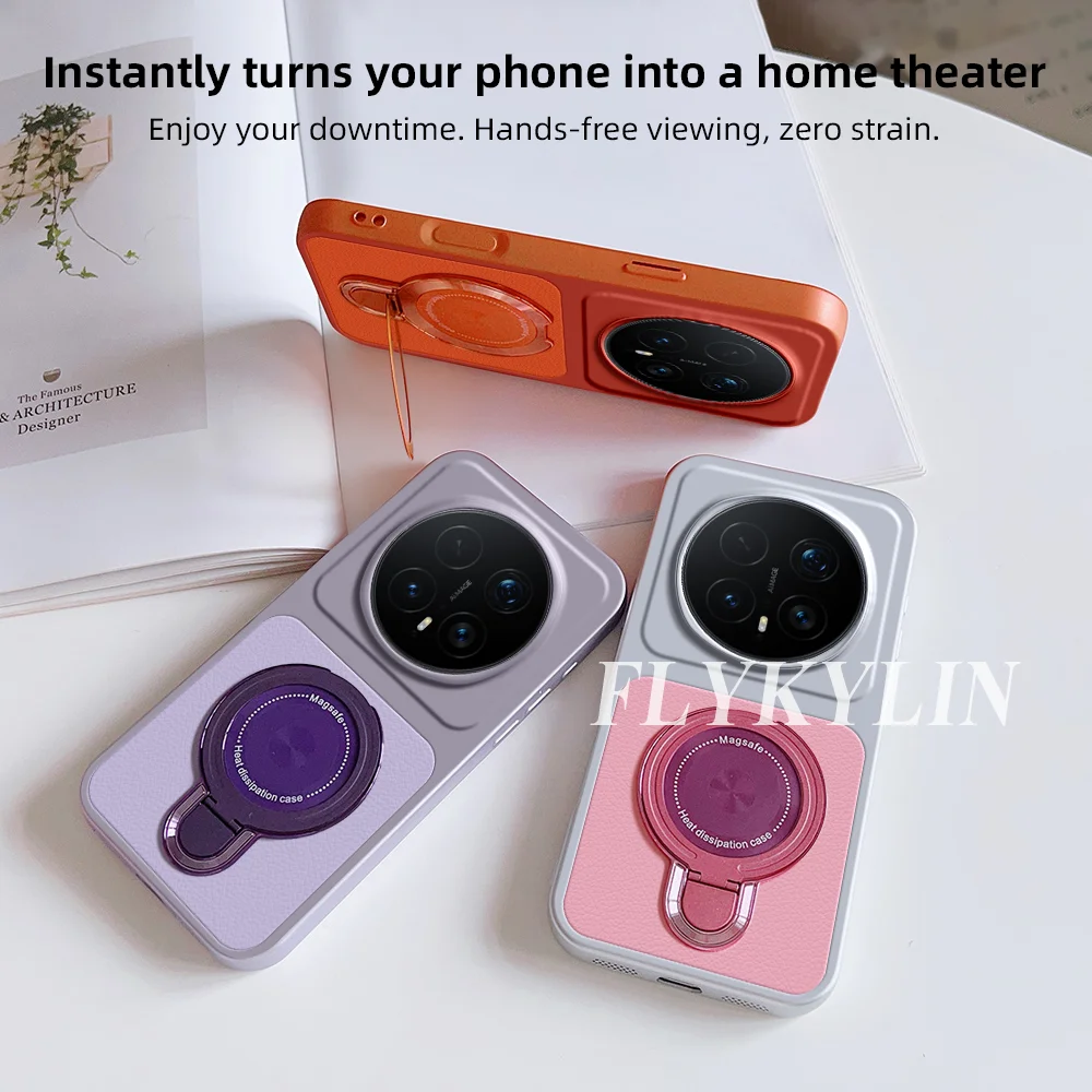 For Honor Magic 8 7 6 Lite Pro Anti Drop Protective Shell With Lychee Leather Surface For Ultra-thin Bracket