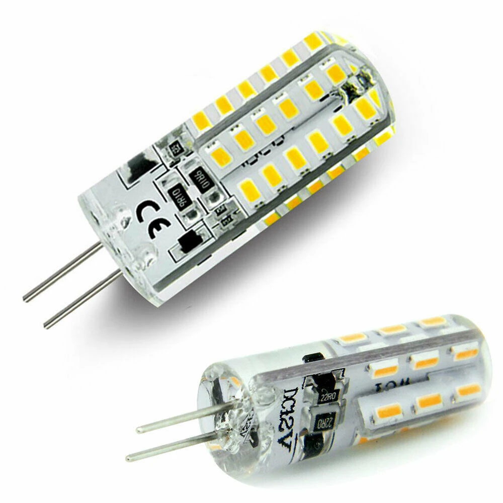 Mini bombilla LED G4 220V AC/DC12V SMD 3014, luz de silicona 24 48 LED, reemplazo de lámpara halógena de 20W 30W, luz de araña de Ángulo de haz 360, 5 uds.