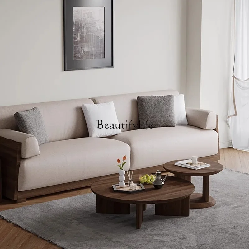 

yj21 Black walnut living room round child and mother coffee table combination size apartment
