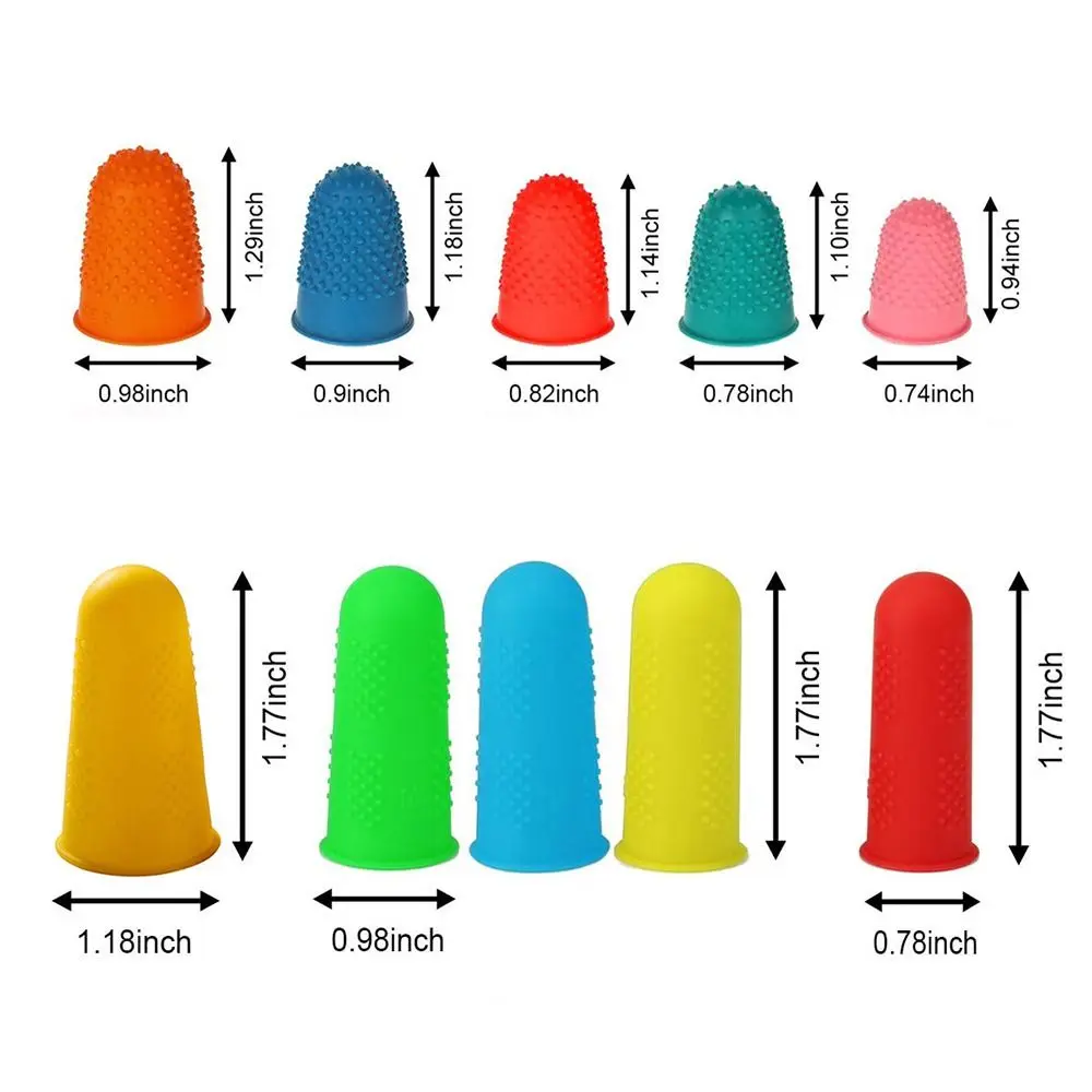 5/20PCS Natural Rubber Finger Cots Embroidery Quilting Fingertip Protective Gloves Cleaning Accessories Multicolor