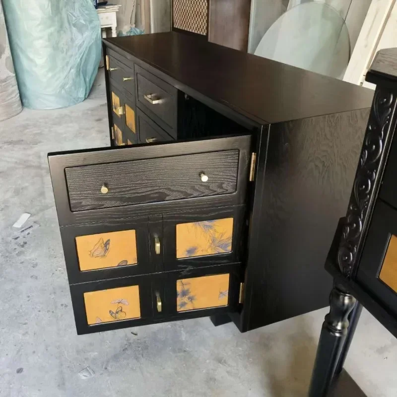 خزانة جانبية للرياح بتصميم عتيق من أمريكا الشمالية، خزانة جانبية لتناول الطعام من الخشب الصلب، خزانة جانبية فرنسية من القرون الوسطى، خيوط سحابة عطرة #3