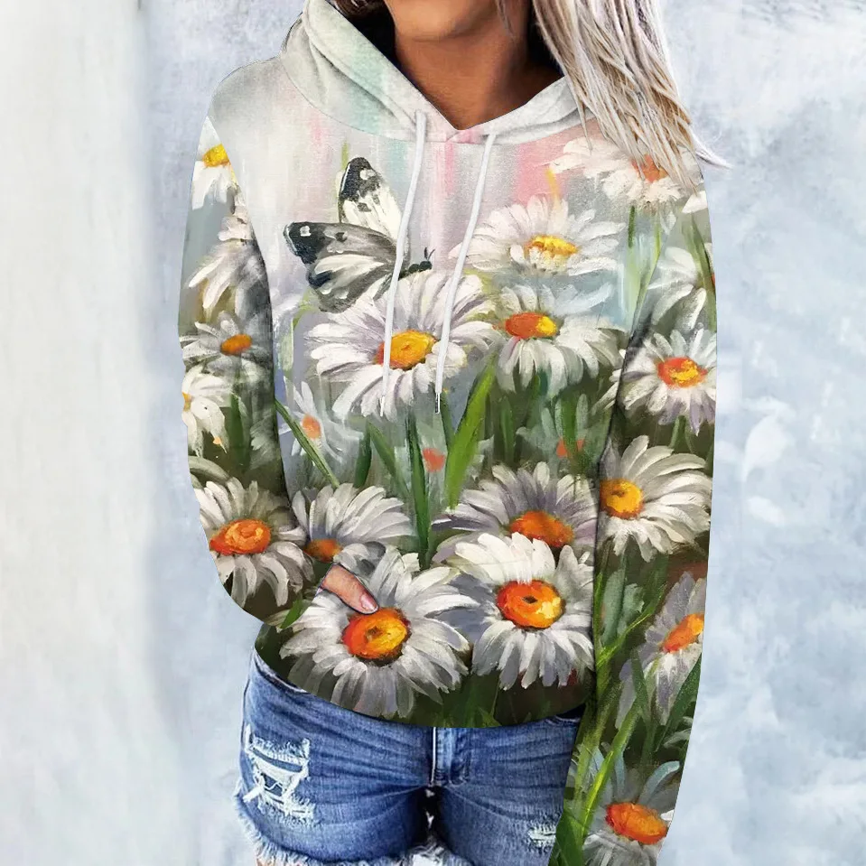 Autumn Flower Floral Pattern 3D Print Hoodies Men Women Fashion Casual Sweatshirts Oversized Hoodie Pullovers Tracksuit Clothing