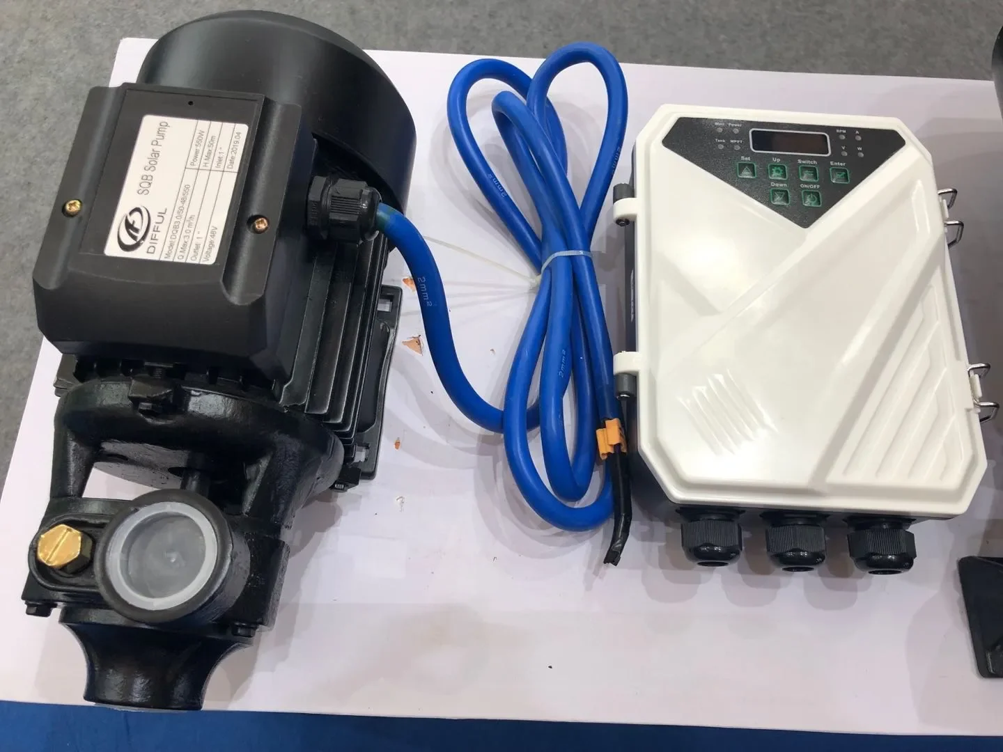 Close-up of the brushless DC motor