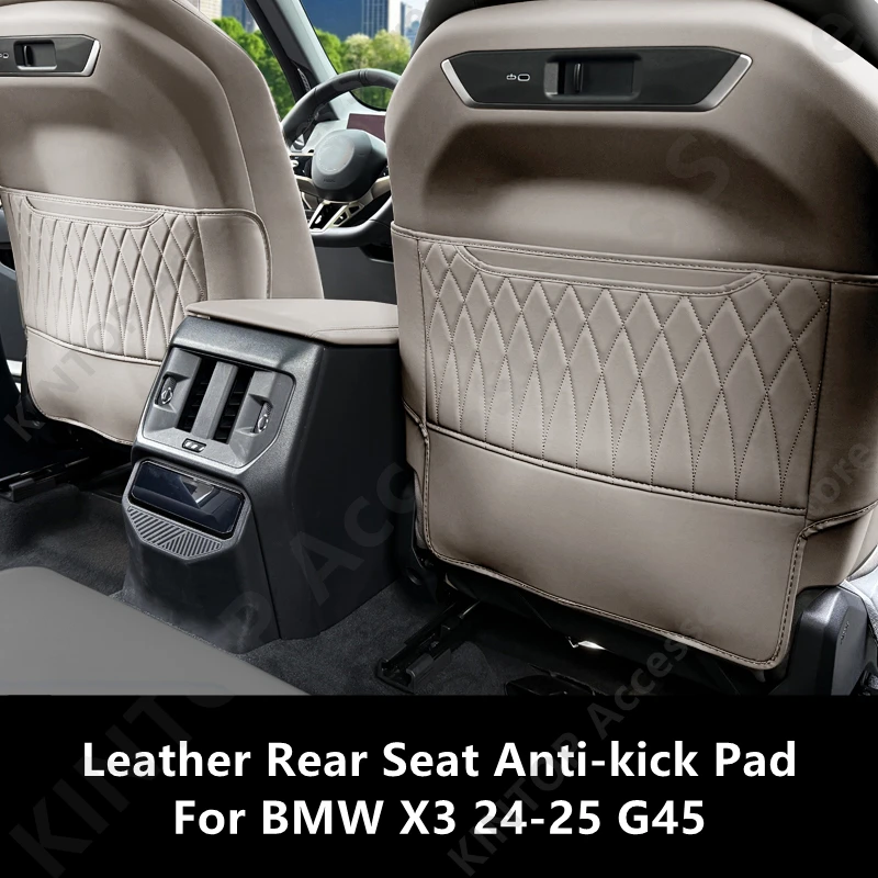 

For BMW X3 24-25 G45 Leather Rear Seat Anti-kick Pad,Car Interior Decoration Modification Protection Accessories Refit