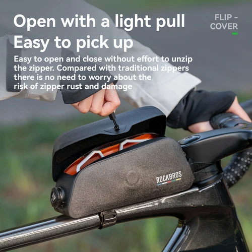 Imagen 2 del producto ROCKBROS ROAD TO SKY-bolsa para bicicleta, bolsa frontal de succión magnética, tubo impermeable, bolsa para teléfono móvil, bolsa frontal para montar en bicicleta de montaña y carretera