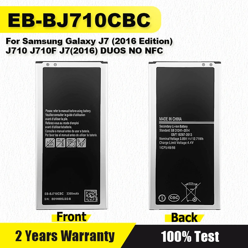 

XDOU EB-BA520ABE High Quality Battery For Samsung Galaxy J7 (2016 Edition) J710 J710F J7(2016) DUOS NO NFC