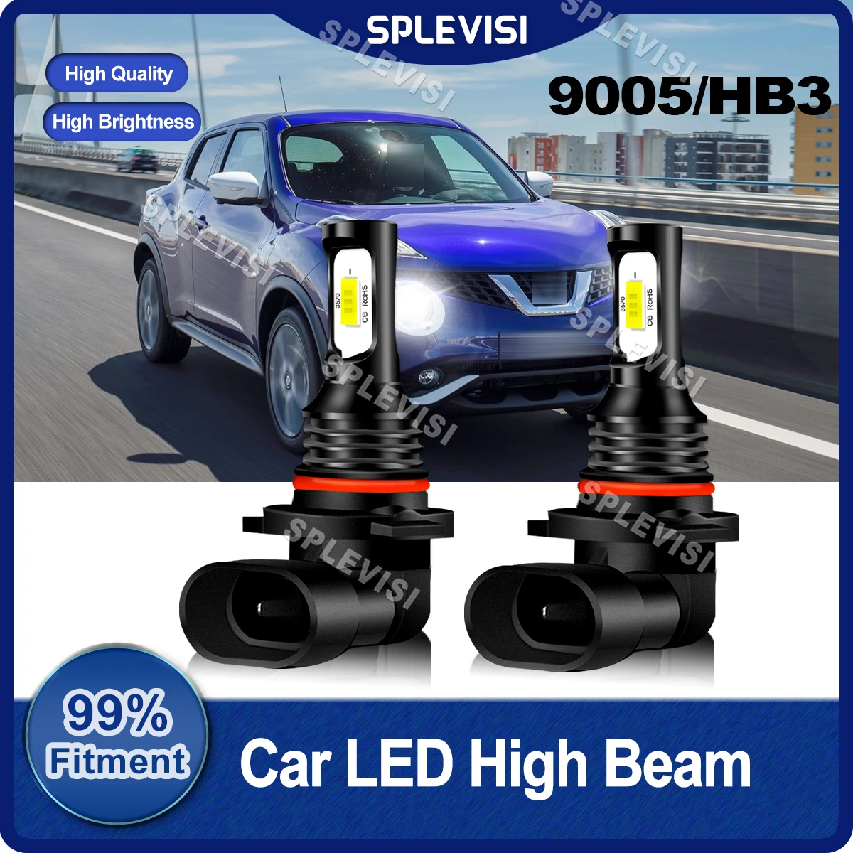 

6000K HID White LED Headlight 9005/HB3 High Beam Bulbs 8000LM For Nissan Juke 2014 2015 2016 2017 2018 2019 2020 2021 2022 2023