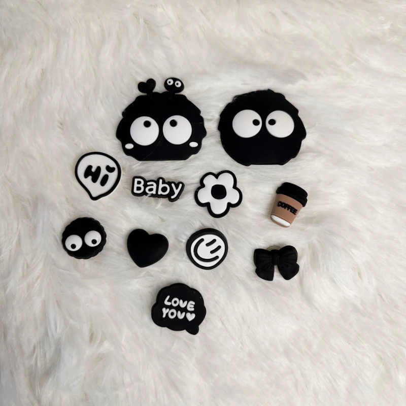 Schuh Charm DIY Pins schwarz niedlichen Fischer Bär Dekoration Schnalle für Loch Schuh Charms Set Zubehör Kinder Jungen Mädchen Geschenk