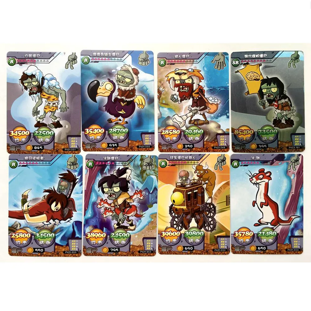 5 Packs/Set Cartoon Garden Plants Cards Pea Shooter Nutty Wall Action Figures Card Tradeing Collection Kid Gift Toy