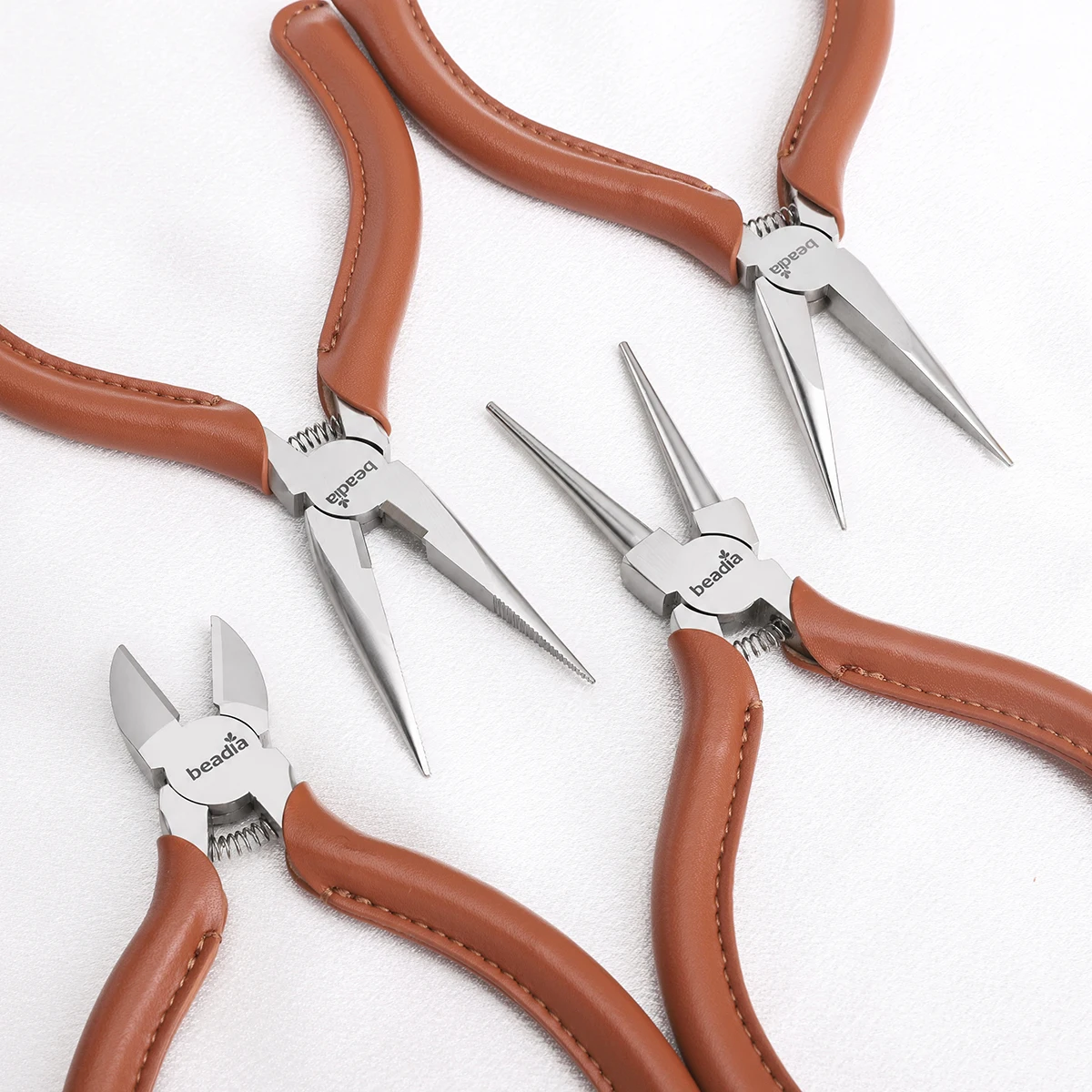 New 1pc Jinggong Carbon Steel Brown Handle Multifunctional Jewelry Pliers Needle Nose Pliers/End Cutting Pliers Round Nose Plier