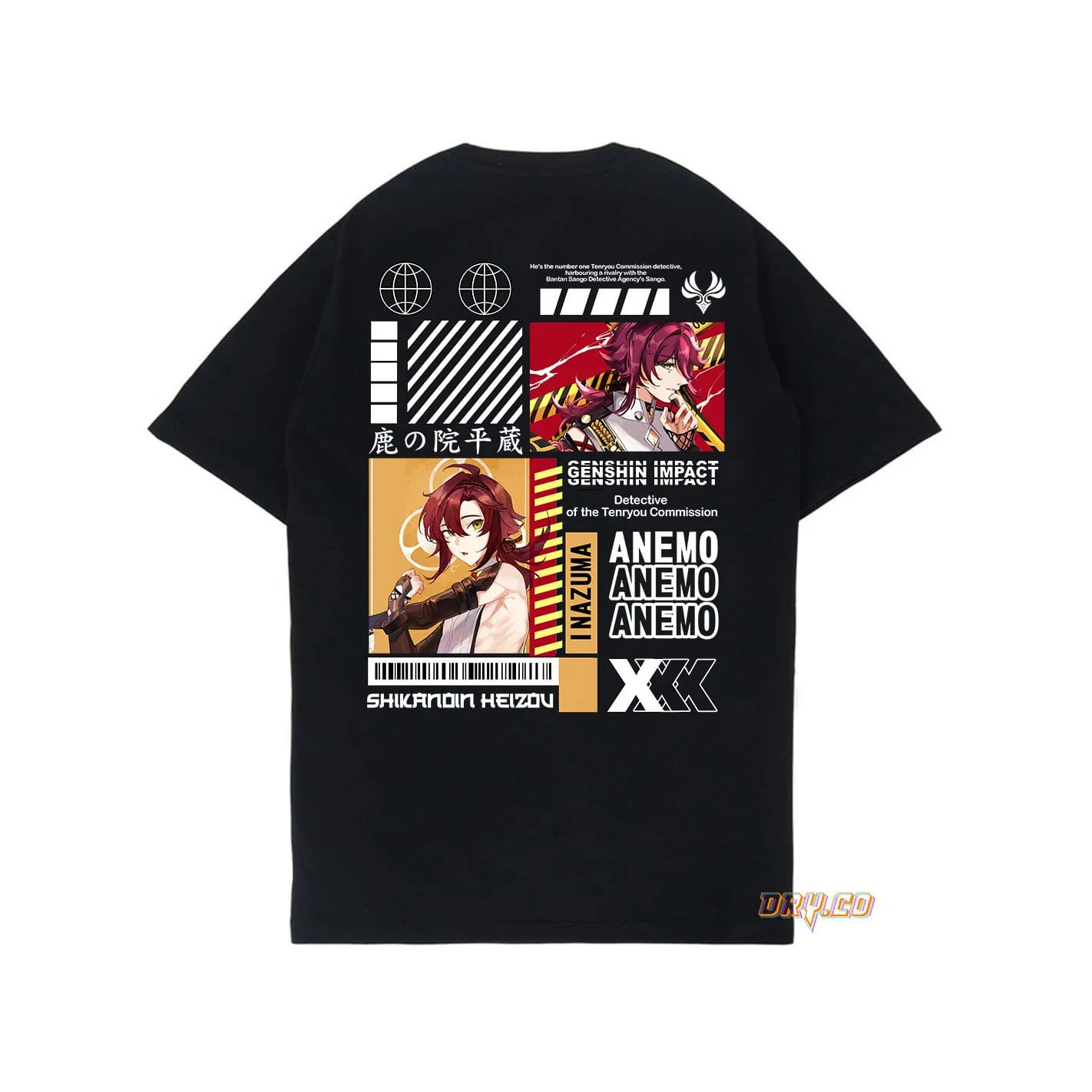 Shikanoin Heizou Tee  Kaos game genshin impact (INAZUMA) Unisex dryco.