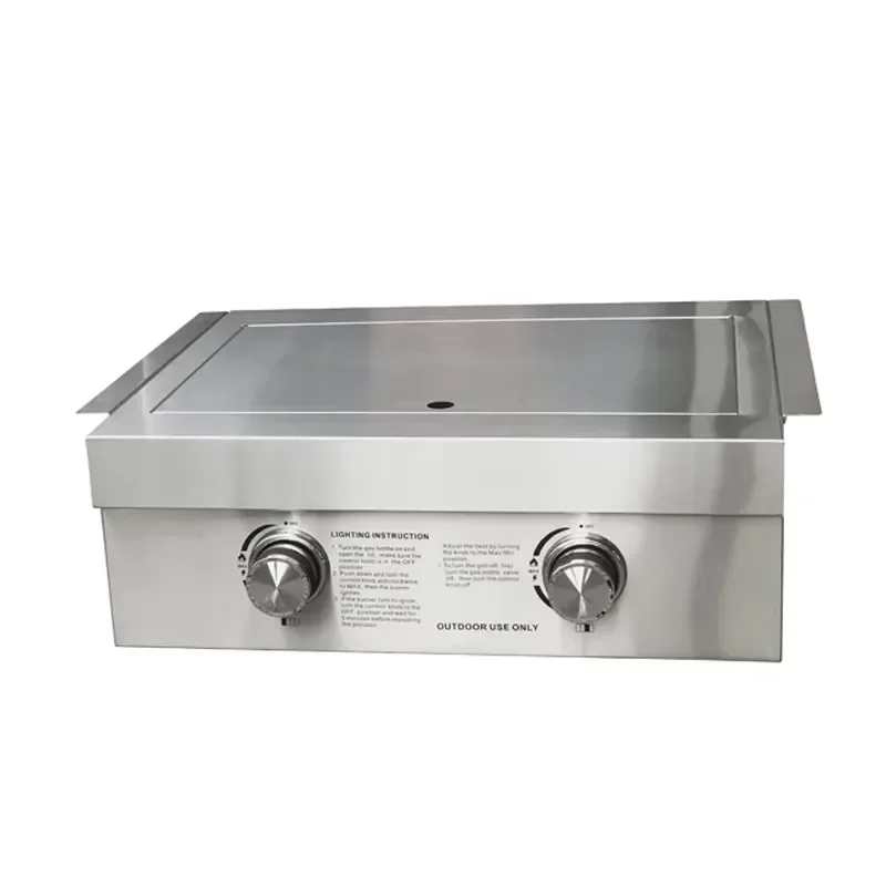 Modern 304 Stainless Steel Gas Grill Single Double Burner Built In Side Burner For Outdoor Kitchen Patio Premium BBQ Grill