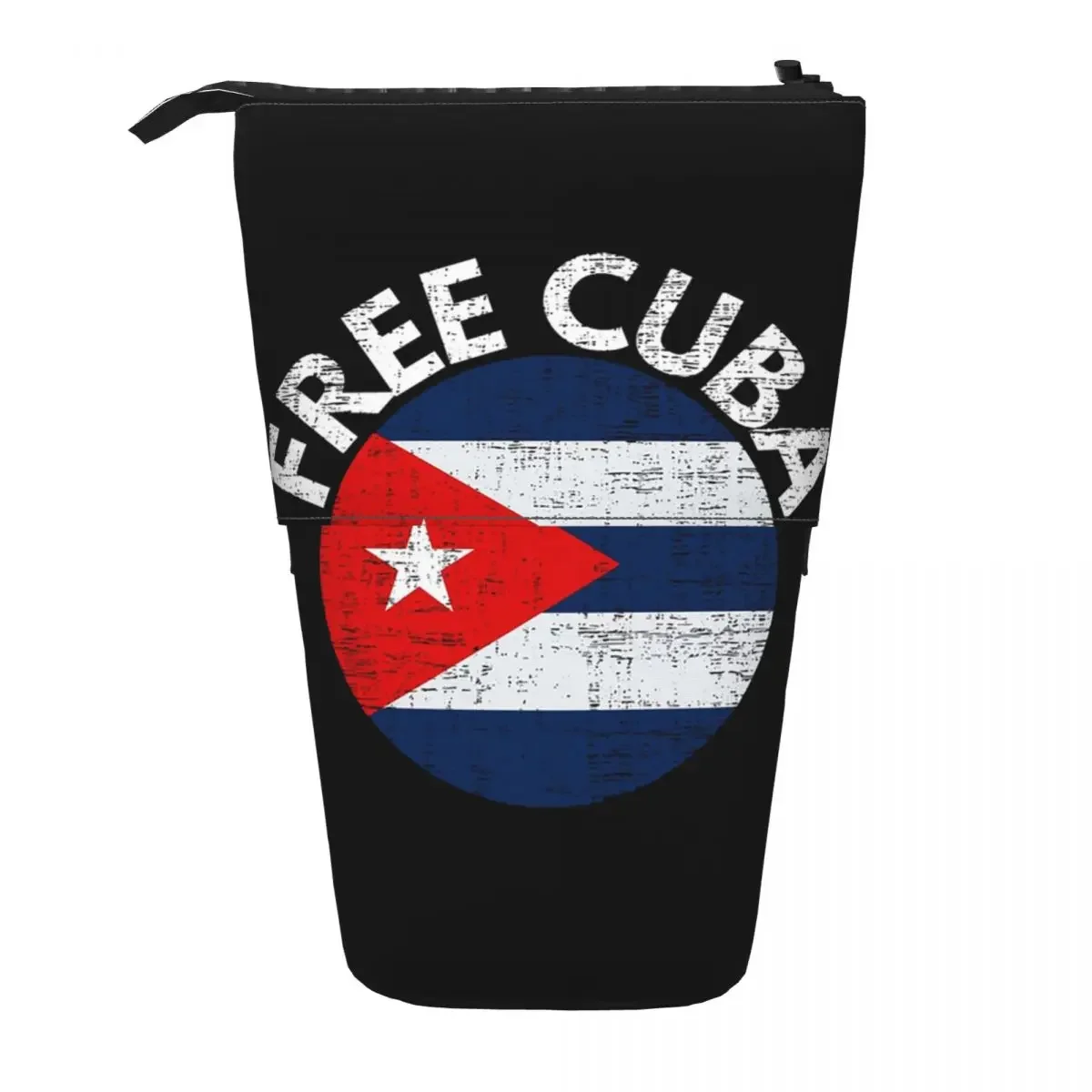 Cuban Cuba Country Flag Reversible Pencil Case Pen Holder StorageLarge Capacity Pen Box Pencil Bag for Students Gifts