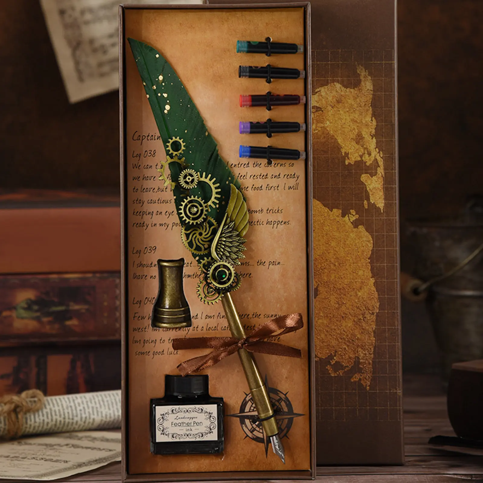 

1 set 1 Set Convenient Quill Pen Delicate Dip Plume Writing Calligraphy Art Gift Festival Supply Multi-Function Pens