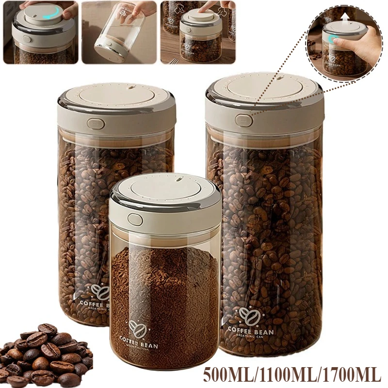 Новинка 2026, вакуумный герметичный резервуар для кофейных зерен, стекло премиум-класса, влагостойкие, термостойкие банки для хранения продуктов, контейнеры для Kawe Herbate