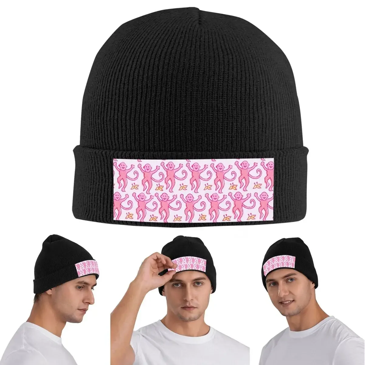 Preppy Roller Monkeys Rabbit Anime Warm Knitted Cap Winter Knit Bonnet Hat Skullies Beanies Hip Hop Caps For Unisex