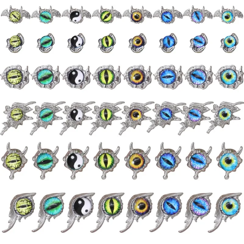 10 قطع من سحر أظافر عين الشيطان - سحر تلميذ عين القطة ثلاثي الأبعاد لتقليم الأظافر الخيالية الداكنة