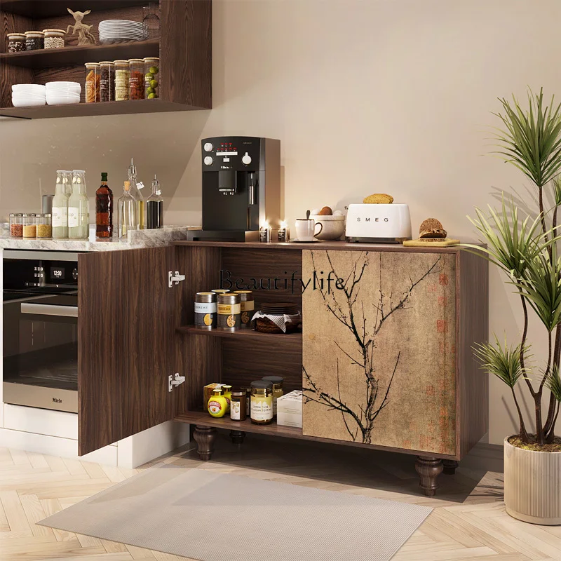 -*Aesthetic retro Chinese-style living room entrance aisle decorative storage dining side locker
