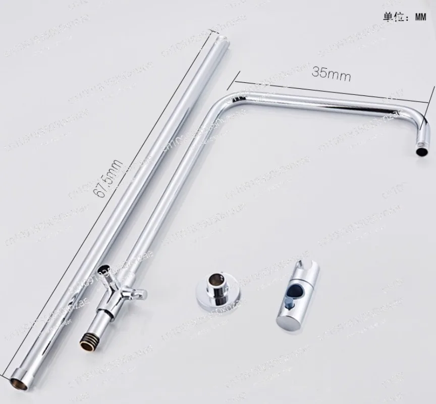 

Thickened Shower Pipe Fittings All Copper Shower Lift Rod Set Stainless Steel Lift Bracket Bathroom