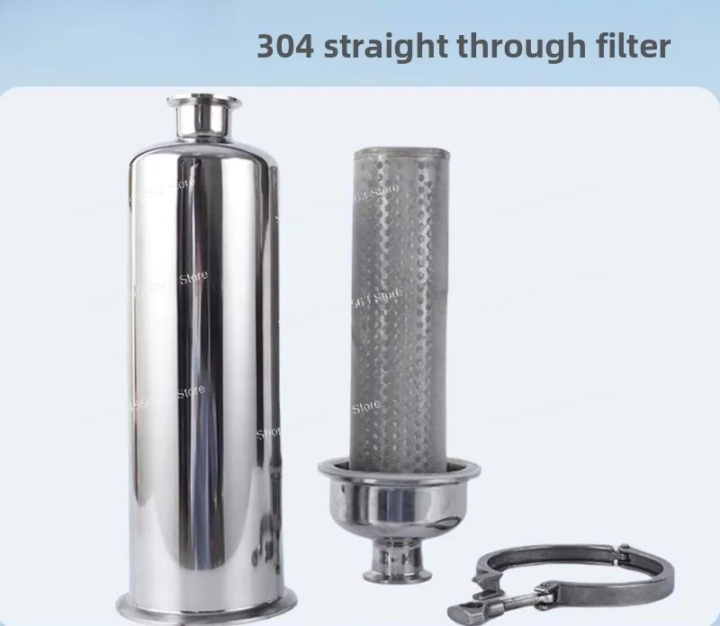 304 Stainless Steel Sanitary Inline Pipe Filter, Filter Cartridge & Screen, Solid-liquid Primary Separator