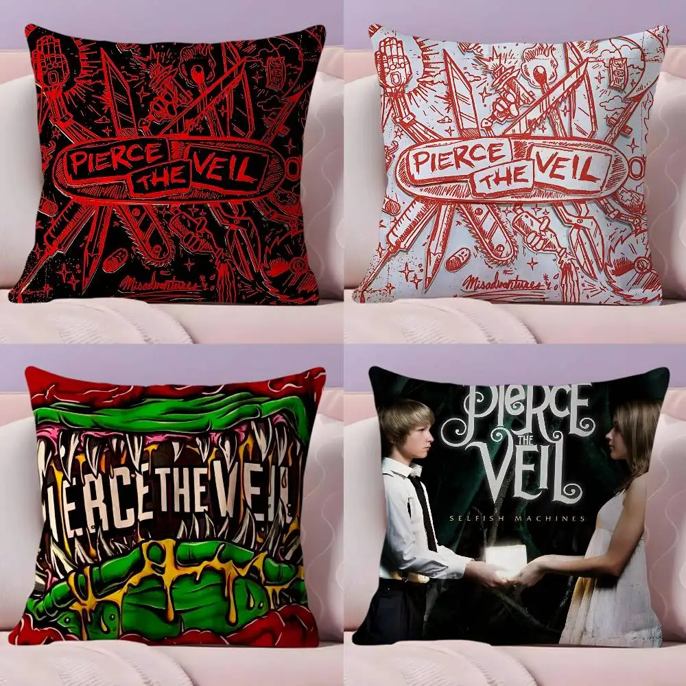 Funda de almohada American Rock P-Pierce The Veil, tela ultrasuave y agradable para la piel, nube como comodidad y cremallera oculta