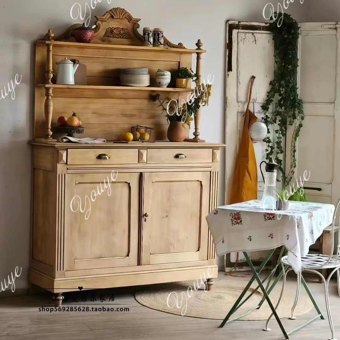 

solid wood sideboard French vintage style storage display dishes and pantry cabinet shooting decorative cabinets