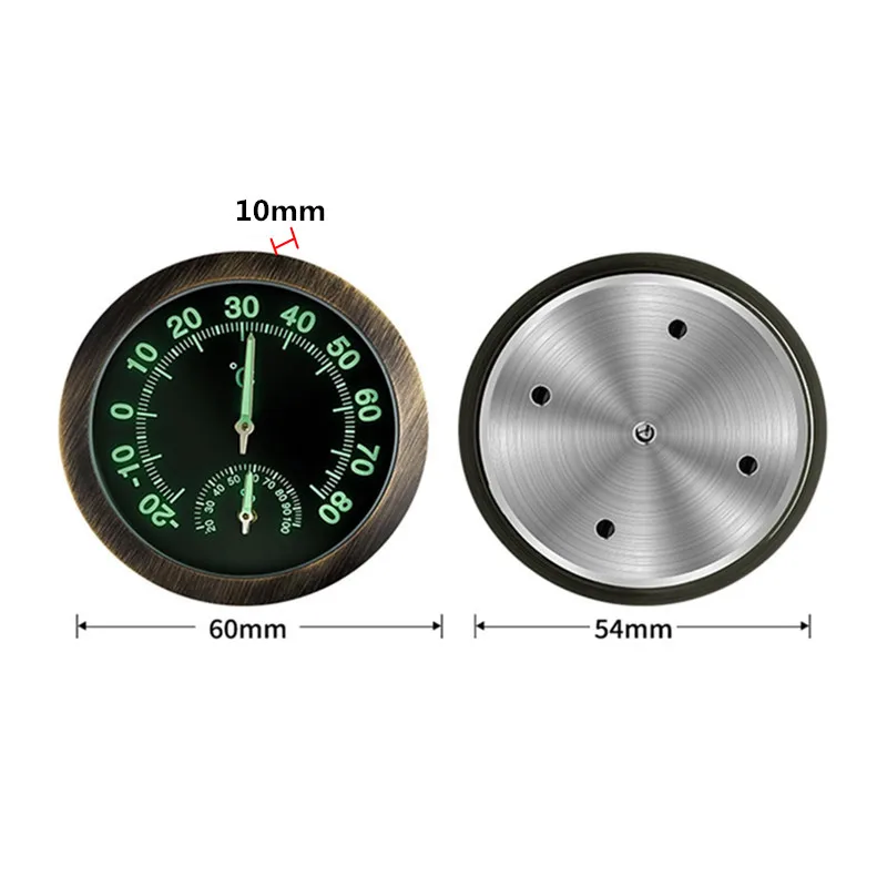 Car Dashboard Panel Luminous Thermometer + Hygrometer 2 In 1 Kit Vehicle Air Vent Mini Temperature Meter Bicycle Humidity Meter