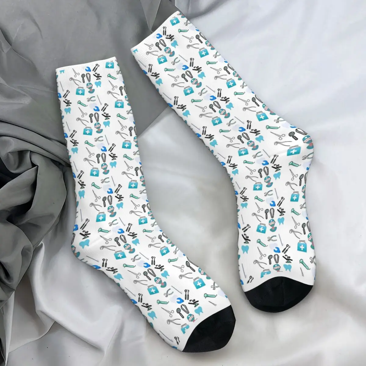 Doctor Medical Hospital Tooth Teeth Dental Braces Stockings Unisex Men Socks Medium Soft Funny Socks Autumn Skateboard Socks