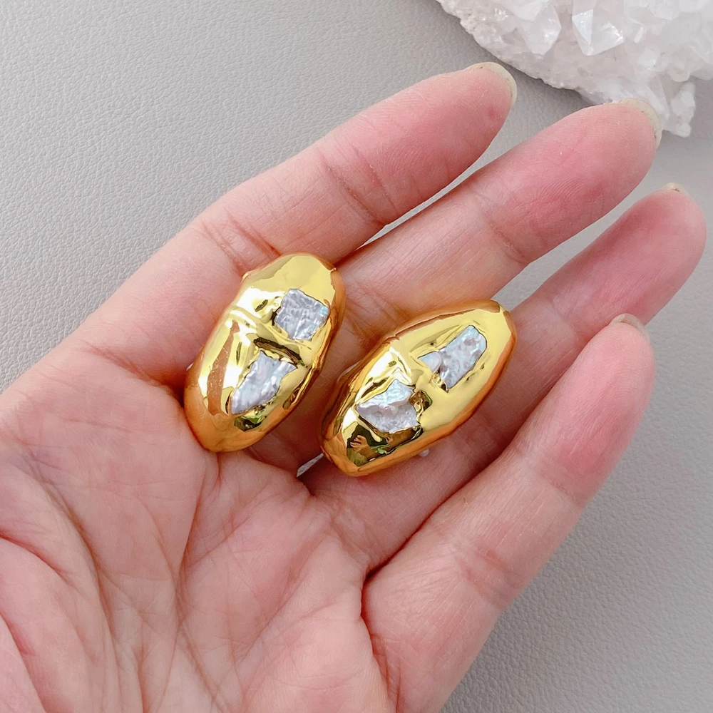 5 Pcs Metal Plated Freshwater Pearl Spacer Loose Beads Jewelry Finding For Jewelry Making Accessories