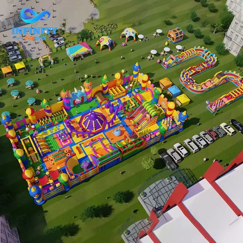 Monster Theme Inflatable Park Supplier Commercial-Grade Giant Obstacle Course & Bouncy Playground Jump Park for Outdoor
