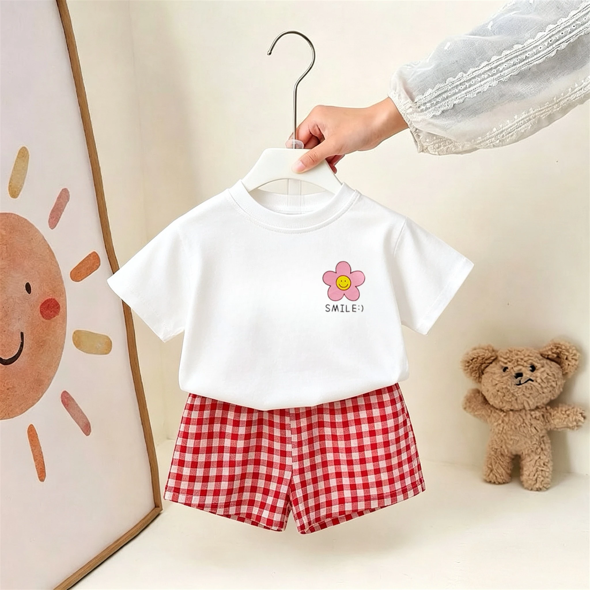 Children's Wear Set Girls Clothing Summer Short Sleeve T-shirt + Shorts Two Piece Outfits Toddler Costume Casual Tracksuits 1-6y