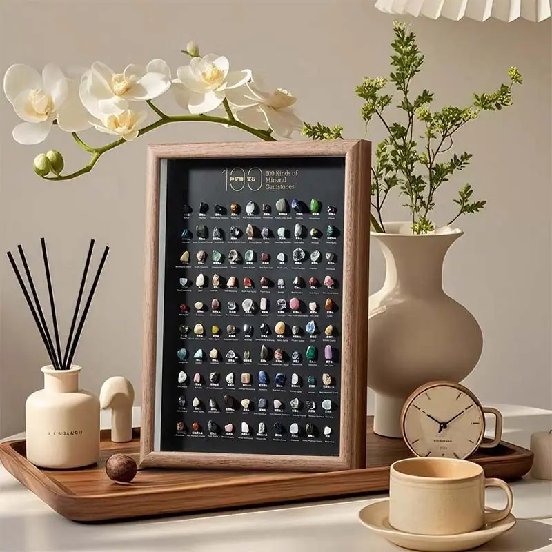 100 قطعة مجموعة العينات المعدنية بلورات طبيعية وأحجار الشفاء مصقولة متعدد الألوان حجر لتزيين المنزل هدية