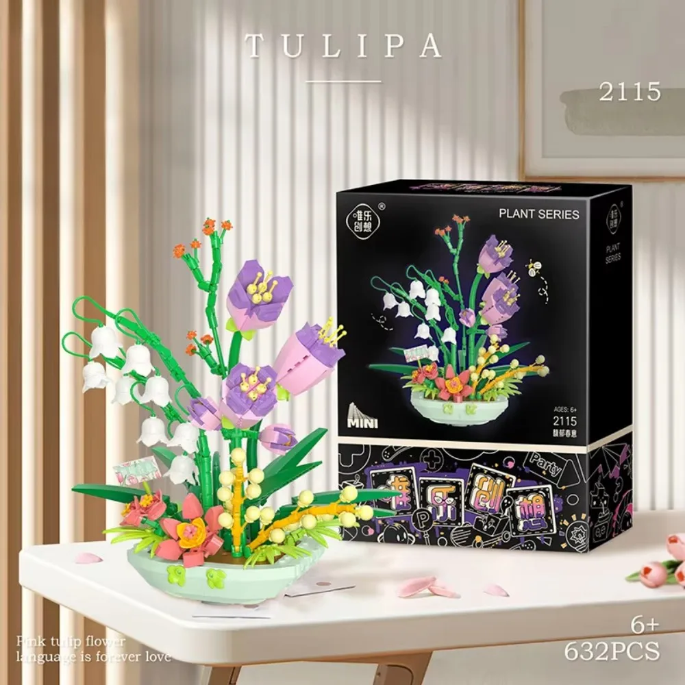 

DIY Narcissus Flower Building Blocks Potted Bonsai Set - Creative Home Decor & Educational Toy for Girls, Perfect Gift