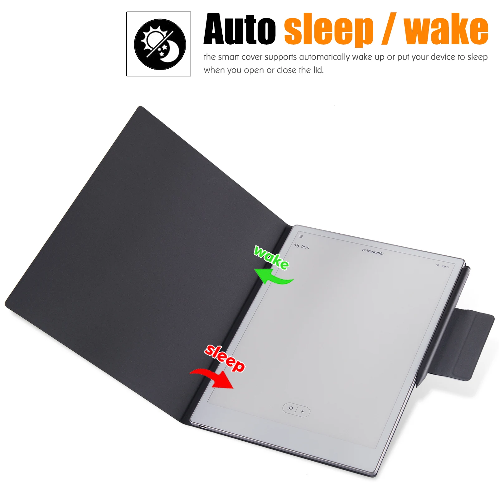 Imagem -02 - Magnético Tablet Papel Removível Pro Leve pu Capa de Couro Falso com Pen Holder Auto Dormir Wake 118 Case