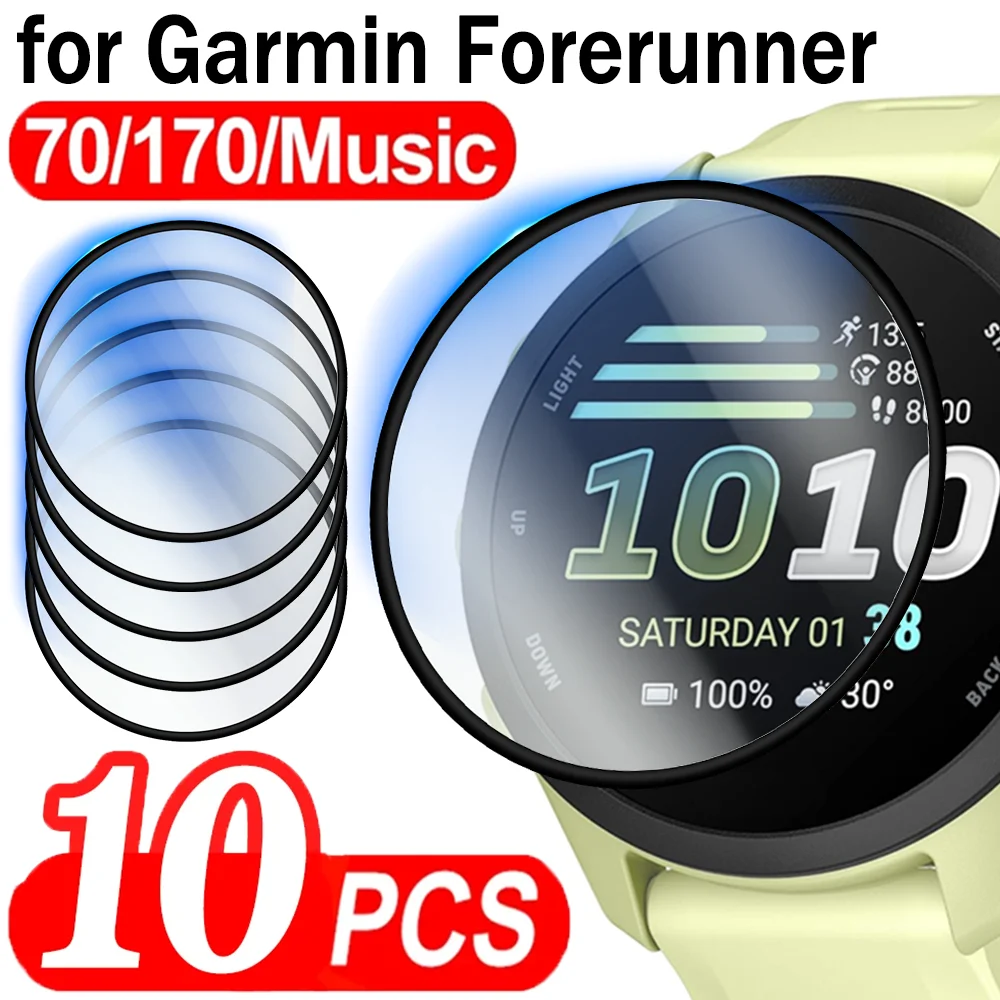 10-1PCS Película Composta Flexível de PMMA para Protetores de Tela de Relógio Garmin Forerunner 70/170/170 Music, Película Protetora Anti-riscos