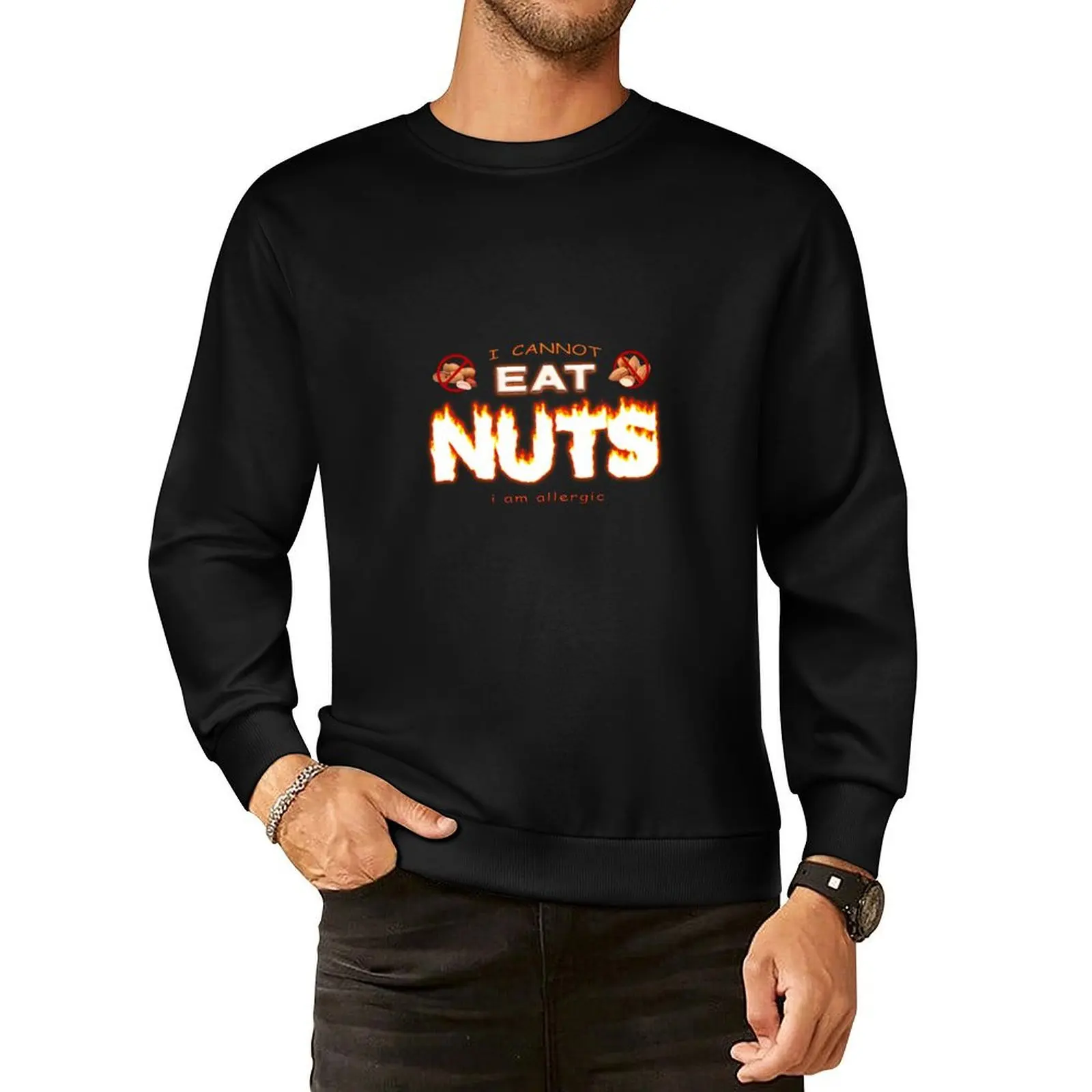 

I can't eat nuts I'm allergic - nut allergy Pullover Hoodie aesthetic clothing mens clothing anime clothing oversize sweatshirt