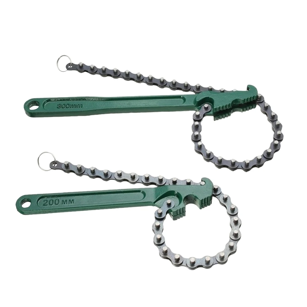 

2 pcs Oil Oil Filter Remover Wrench Chain Adjustable Pliers for Car Engine Green Removal Durable Carbon Steel Storage