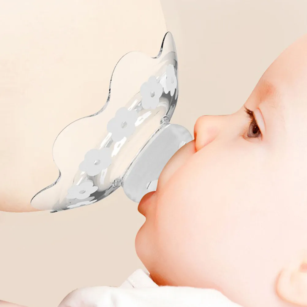 

Silicone Nipples Shield Breastfeeding Shield for Flat Inverted Nipples Cross-Hole Pacifier Curved Baffle Fits Baby Mouth Smooth