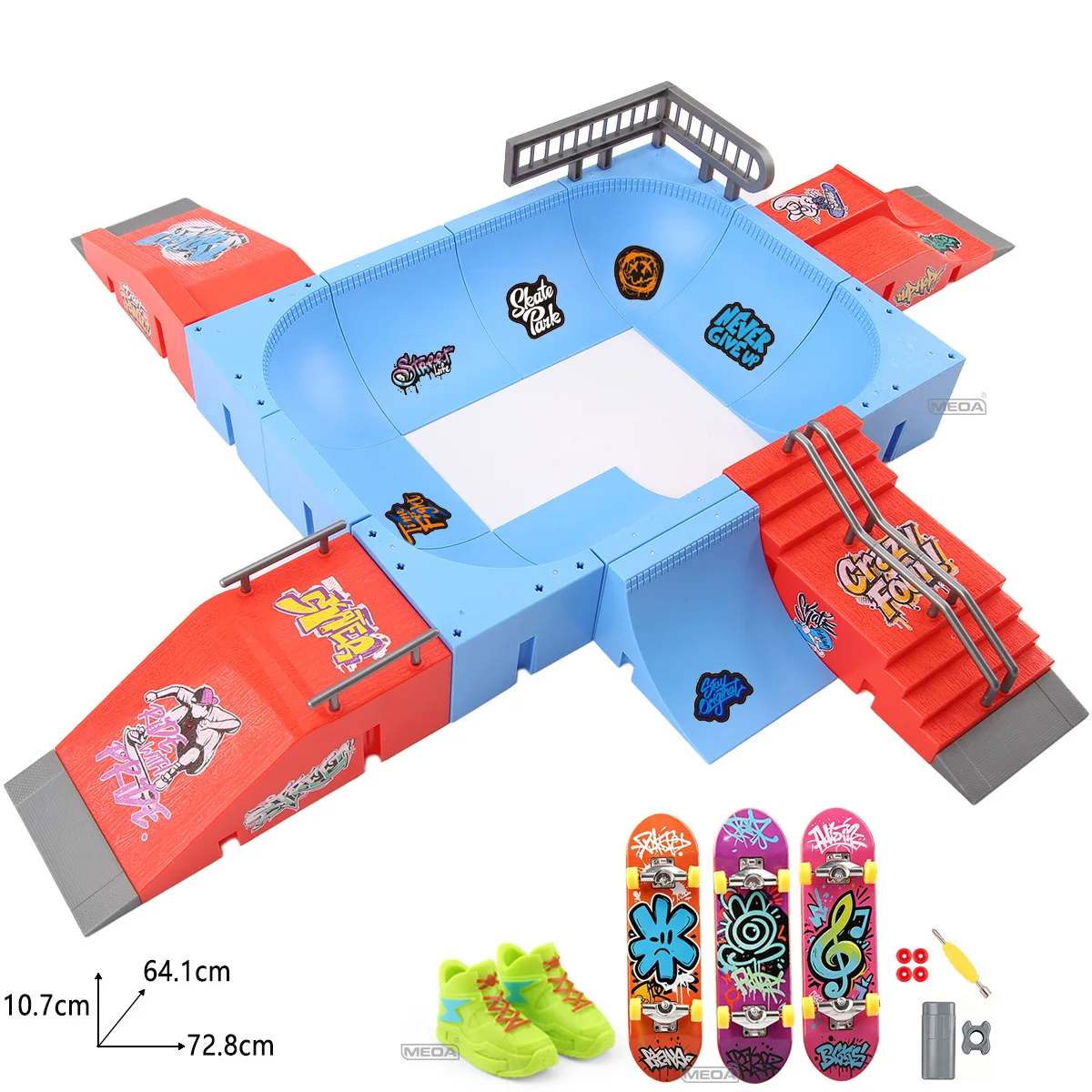 diy-arc-shaped-finger-boardpark-toy-finger-skateboard-platform-alloy-fingerboard-mini-shoes-finger-skateboard-beginner-set