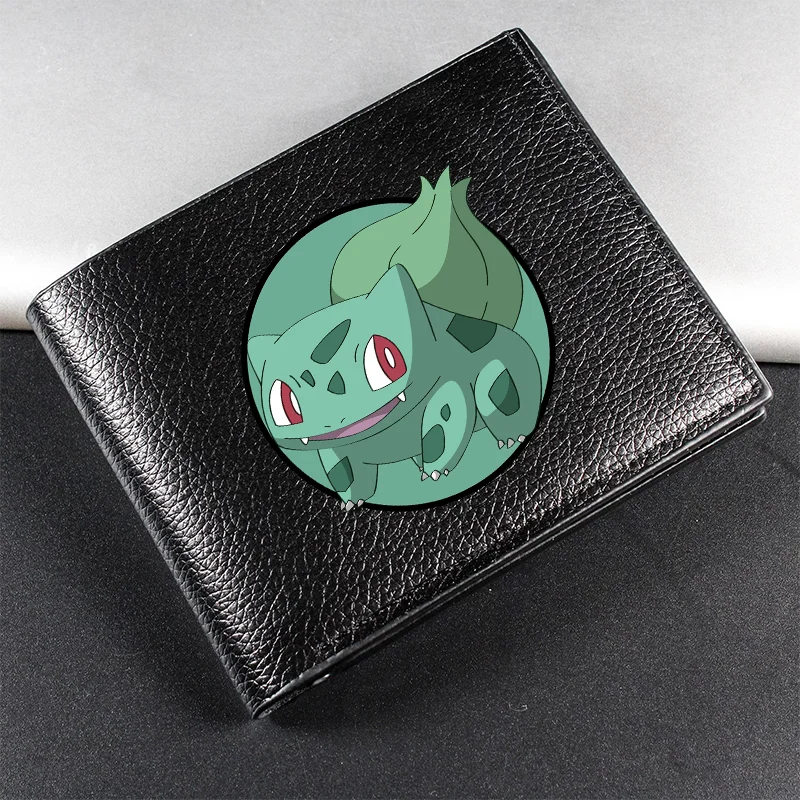 Pokemon Billfold Foldable Purse Pikachu Business Wallet Cartoon Figure Print Short Coin Purse Pu Leather Wallet Birthday Gifts